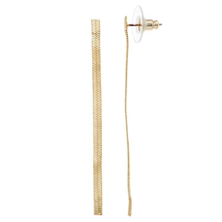 Lc Lauren Conrad Snake Chain Nickel Free Linear Drop Earrings, Women's, Gold