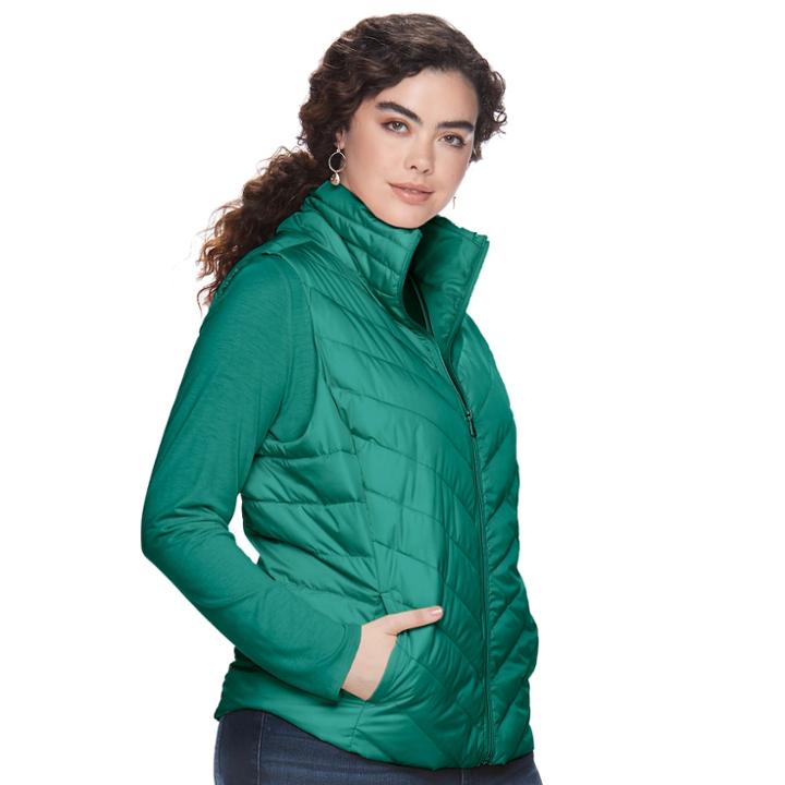 Juniors' Plus Size So&reg; Puffer Vest, Teens, Size: 2xl, Green