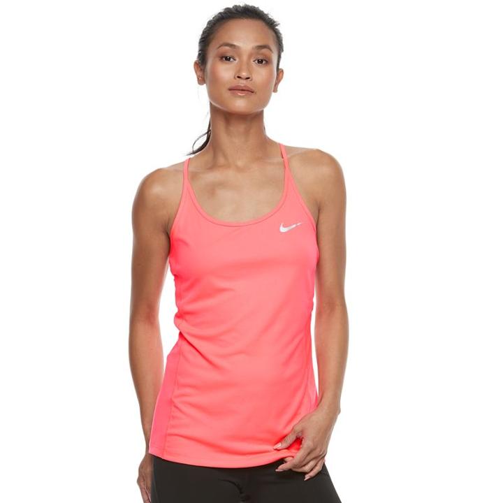 Women's Nike Dri-fit Mesh Racerback Tank Top, Size: Xs, Med Red