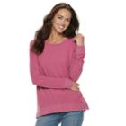 Women's Sonoma Goods For Life&trade; Supersoft Vented Crewneck Sweatshirt, Size: Medium, Pink