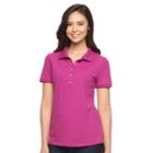 Women's Croft & Barrow&reg; Classic Solid Polo, Size: Xxl, Dark Pink