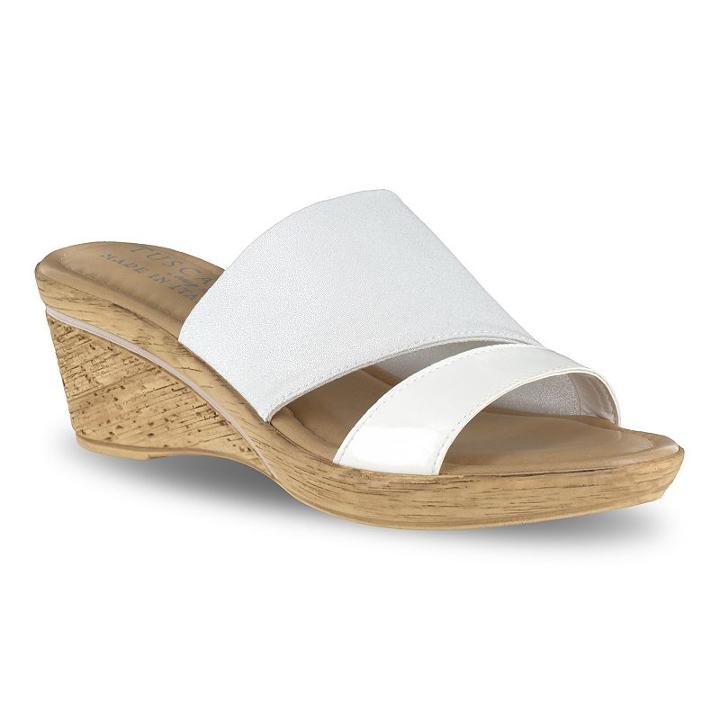Tuscany By Easy Street Adagio Women's Wedge Sandals, Size: Medium (12), White Oth