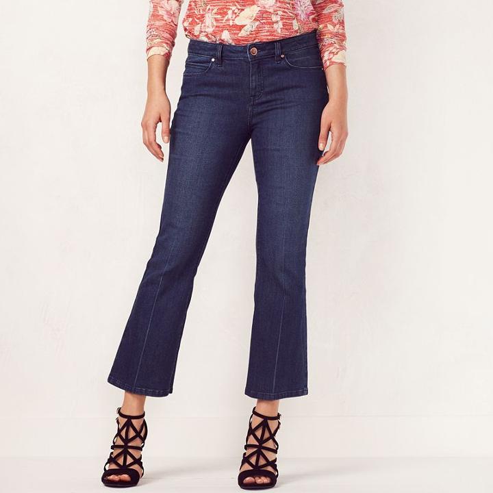 Women's Lc Lauren Conrad Bootcut Kick Crop Jeans, Size: 8, Blue