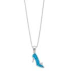 Disney's Cinderella Slipper Pendant Necklace, Size: 18, Blue