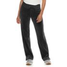 Petite Tek Gear&reg; Velour Mid-rise Sweatpants, Women's, Size: M Petite, Black