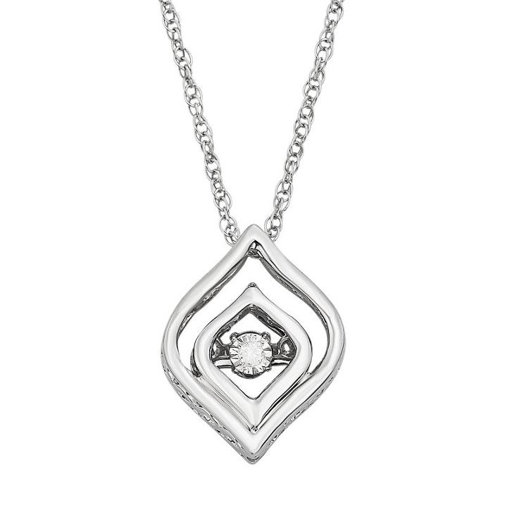 Dancing Love Diamond Accent Sterling Silver Marquise Pendant Necklace, Women's, Size: 18, White