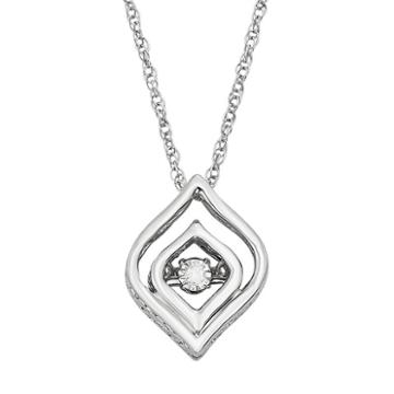 Dancing Love Diamond Accent Sterling Silver Marquise Pendant Necklace, Women's, Size: 18, White