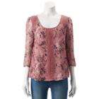 Women's Lc Lauren Conrad Swiss Dot Pintuck Top, Size: Xl, Light Pink