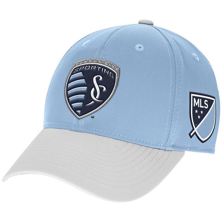 Adult Adidas Sporting Kansas City Authentic Team Flex-fit Cap, Size: L/xl, Blue