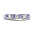 The Regal Collection Tanzanite And 1/3 Carat T.w. Igl Certified Diamond 14k White Gold Ring, Women's, Size: 6, Purple