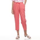 Women's Cathy Daniels Pull On Linen-blend Capris, Size: Medium, Med Orange