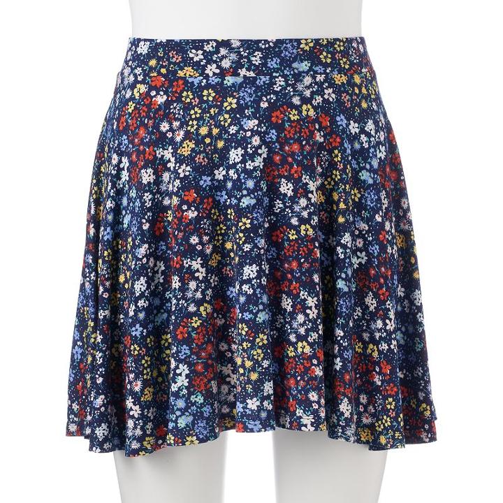 So, Juniors' &reg; Skater Skirt, Girl's, Size: Medium, Blue