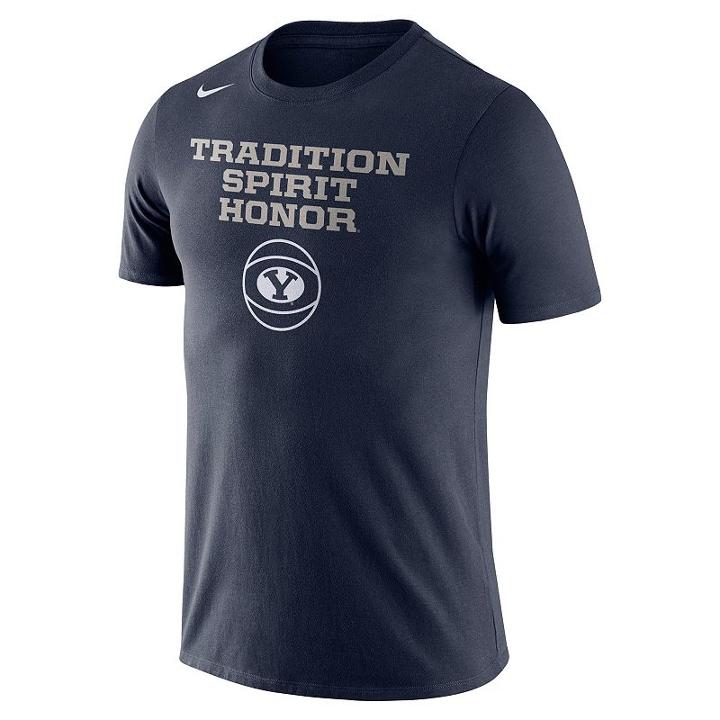 Men's Nike Byu Cougars Basketball Local Tee, Size: Medium, Blue (navy)