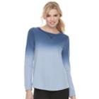 Women's Sonoma Goods For Life&trade; Ombre French Terry Crewneck Sweatshirt, Size: Xxl, Light Blue