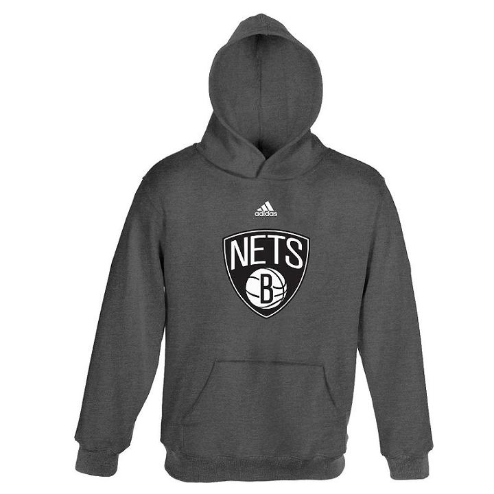 Boys 4-7 Adidas Brooklyn Nets Fleece Hoodie, Men's, Size: Large, Grey (charcoal)