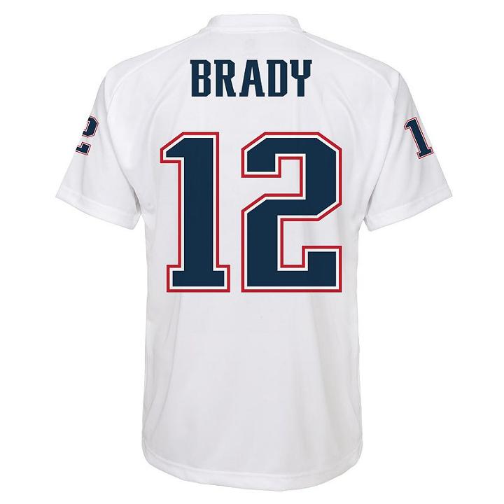 Boys New England Patriots Tom Brady Nfl Performance Jersey, Boy's, Size: L(14/16), White