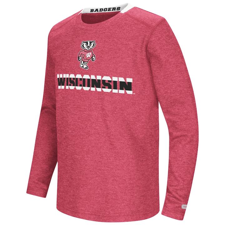 Boys 8-20 Wisconsin Badgers Wordmark Tee, Size: L(16/18), Dark Red