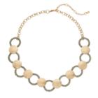 Disc & Textured Ring Necklace, Women's, Gold