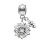 Individuality Beads Sterling Silver Crystal 2016 Snowflake Charm, Women's, White