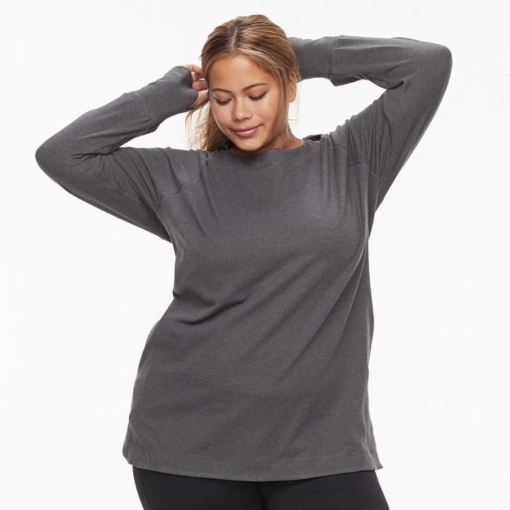 Plus Size Tek Gear&reg; Hooded Long Sleeve Dress, Women's, Size: 3xl, Dark Grey