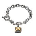 Lavish By Tjm Sterling Silver Cubic Zirconia & Marcasite Charm Bracelet, Women's, Size: 7.5, Multicolor
