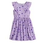 Girls 4-10 Jumping Beans&reg; Pom-pom Ruffle Trim Patterned Flutter Dress, Size: 6x, Lt Purple