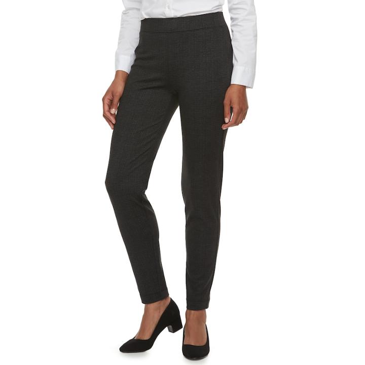 Women's Croft & Barrow&reg; Easy Care Straight-leg Ponte Pants, Size: Small, Black