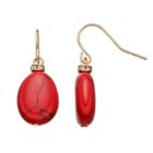 Chaps Stone Nickel Free Drop Earrings, Women's, Brt Pink