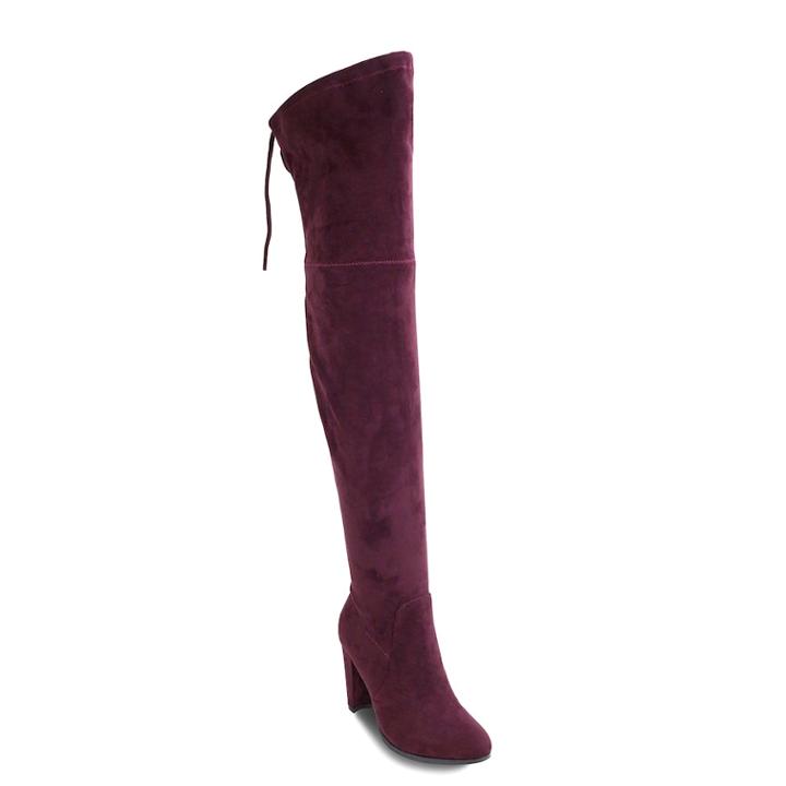 Olivia Miller Roosevelt Women's High Heel Thigh High Boots, Size: 8, Light Red