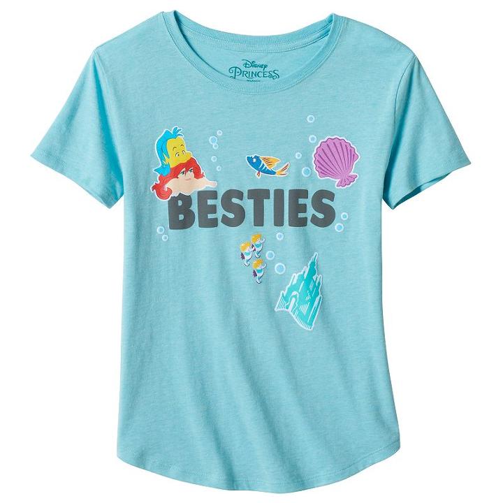 Disney's The Little Mermaid Ariel & Flounder Girls Plus Size Besties Graphic Tee, Girl's, Size: L Plus, Purple Oth