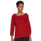 Petite Napa Valley Textured Marilyn Sweater, Women's, Size: S Petite, Med Red