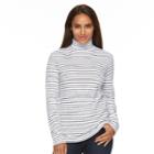 Women's Croft & Barrow&reg; Turtleneck Top, Size: Large, White