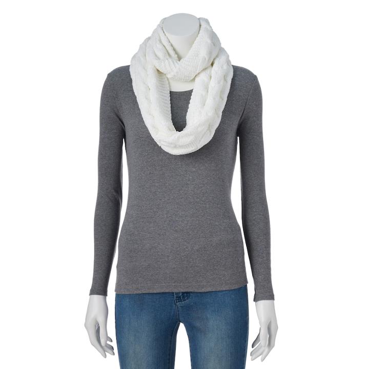 Women's Sonoma Goods For Life&trade; Cable-knit Chenille Infinity Scarf, Natural