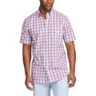 Men's Chaps Classic-fit Plaid Poplin Easy-care Button-down Shirt, Size: Small, Pink