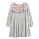 Disney / Pixar Coco Girls 4-7 Embroiderd Flowers Ruffle Dress By Jumping Beans&reg;, Size: 7, Grey Other