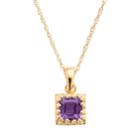 Tiara 14k Gold Over Silver Amethyst Pendant, Women's, Size: 18, Purple