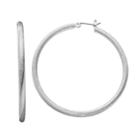 Napier Large Silver Textured Hoop Earring, Women's