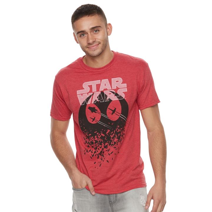 Men's Star Wars: Episode Viii The Last Jedi Crystal Break Tee, Size: Xl, Med Red