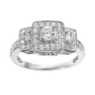 Simply Vera Vera Wang Diamond Trellis Halo Engagement Ring In 14k White Gold (3/4 Ct. T.w.), Women's, Size: 5