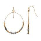 Lc Lauren Conrad Two Tone Nickel Free Beaded Hoop Drop Earrings, Women's, Multicolor