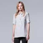 Women's Simply Vera Vera Wang Simply Separates Poplin Top, Size: Large, Silver