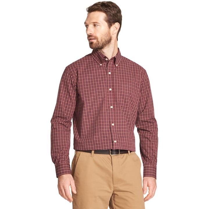 Men's Arrow Hamilton Classic-fit Poplin Button-down Shirt, Size: Xl, Red