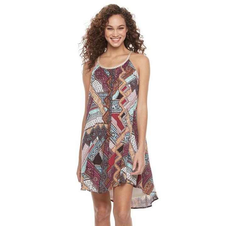 Women's Nina Leonard Gauze Shift Dress, Size: Xl, Red/coppr (rust/coppr)