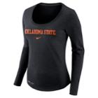 Women's Nike Oklahoma State Cowboys Slubbed Dri-fit Tee, Size: Small, Black