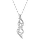 Boston Bay Diamonds 14k White Gold 1/4 Carat T.w. Diamond Helix Pendant Necklace, Women's, Size: 18