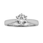 Forever Brilliant Round-cut Lab-created Moissanite Engagement Ring In 14k White Gold (1 Ct. T.w.), Women's, Size: 8