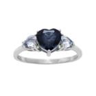 Sterling Silver London Blue Topaz And Blue Topaz Heart Ring, Women's, Size: 11, Light Blue