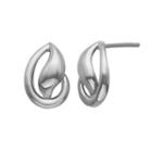 Sterling Silver Swirl Stud Earrings, Women's, Grey