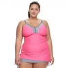 Plus Size Free Country Colorblock Underwire Tankini Top, Women's, Size: 1xl, Pink Other