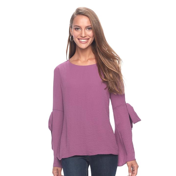 Women's Apt. 9&reg; Bell Sleeve Top, Size: Xs, Med Purple